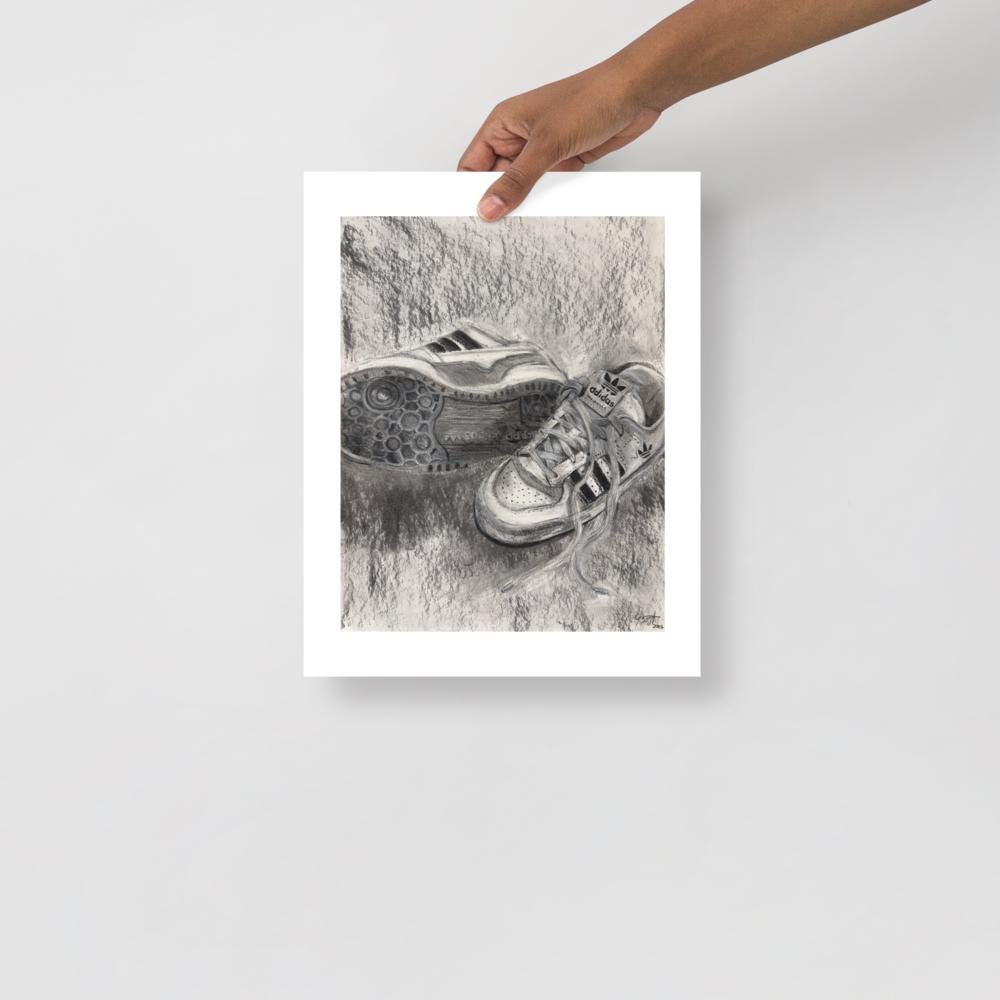 Charcoal Sneaker Art Print | Adidas Samba Sneaker Poster