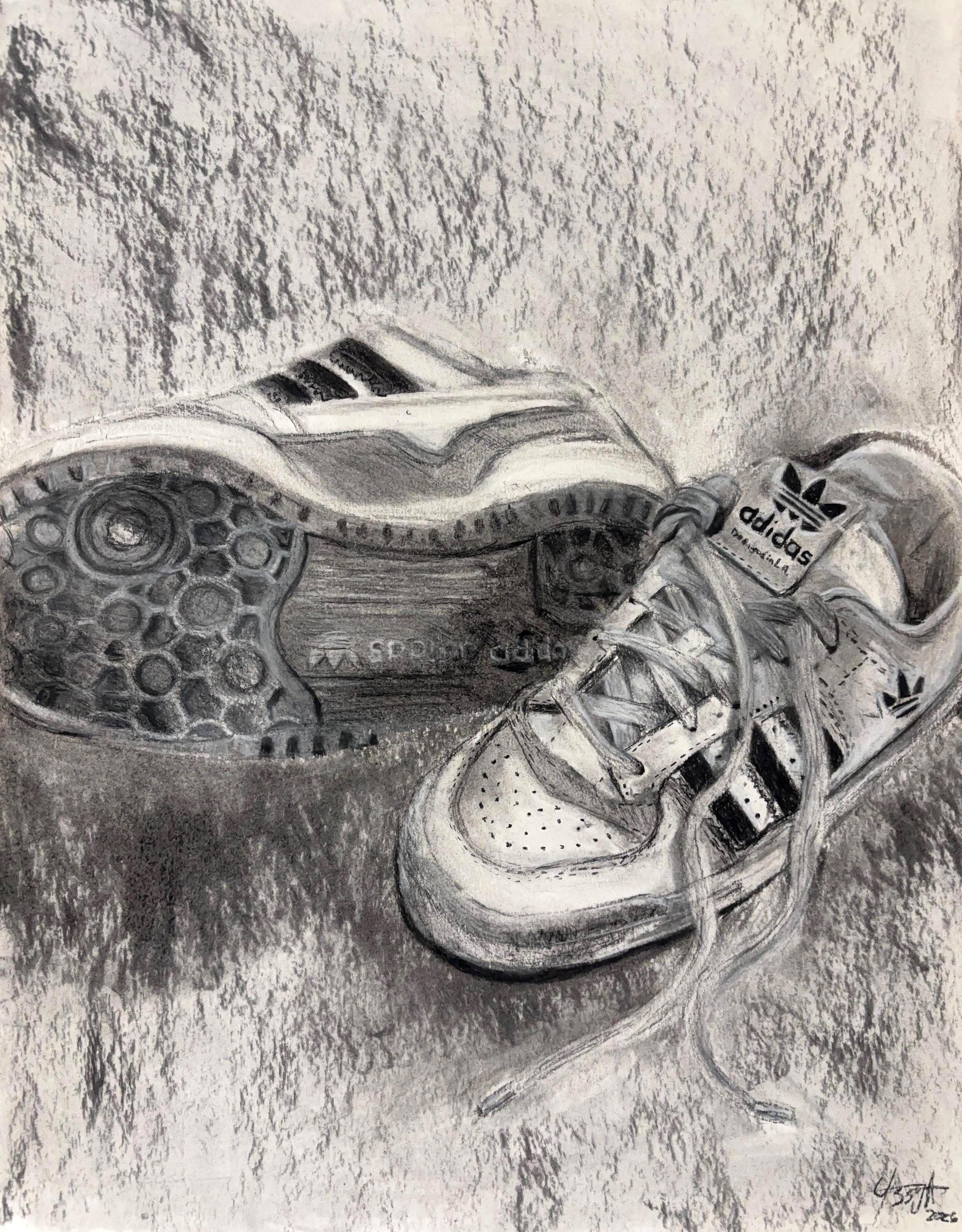 Charcoal Sneaker Art Print | Adidas Samba Sneaker Poster
