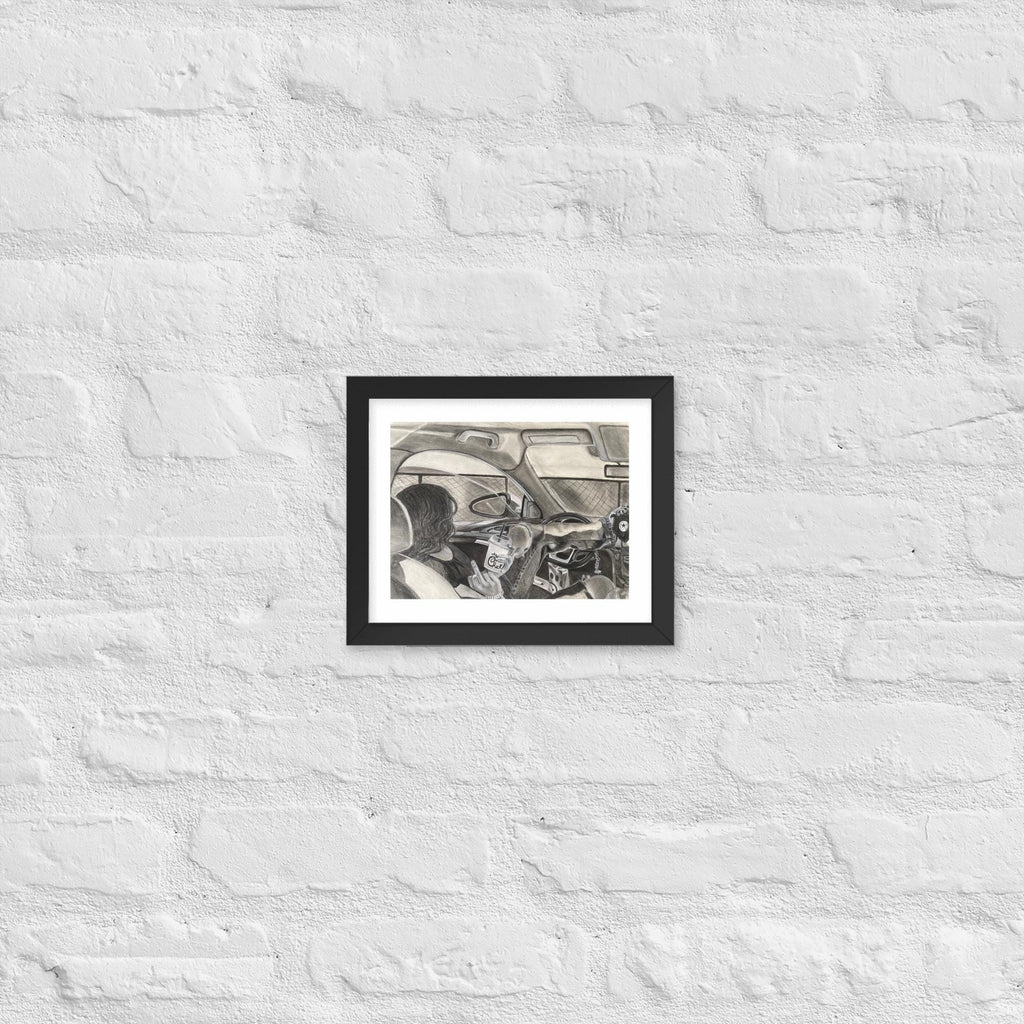 “Coloring Outside the Line” Charcoal Drawing | Framed
