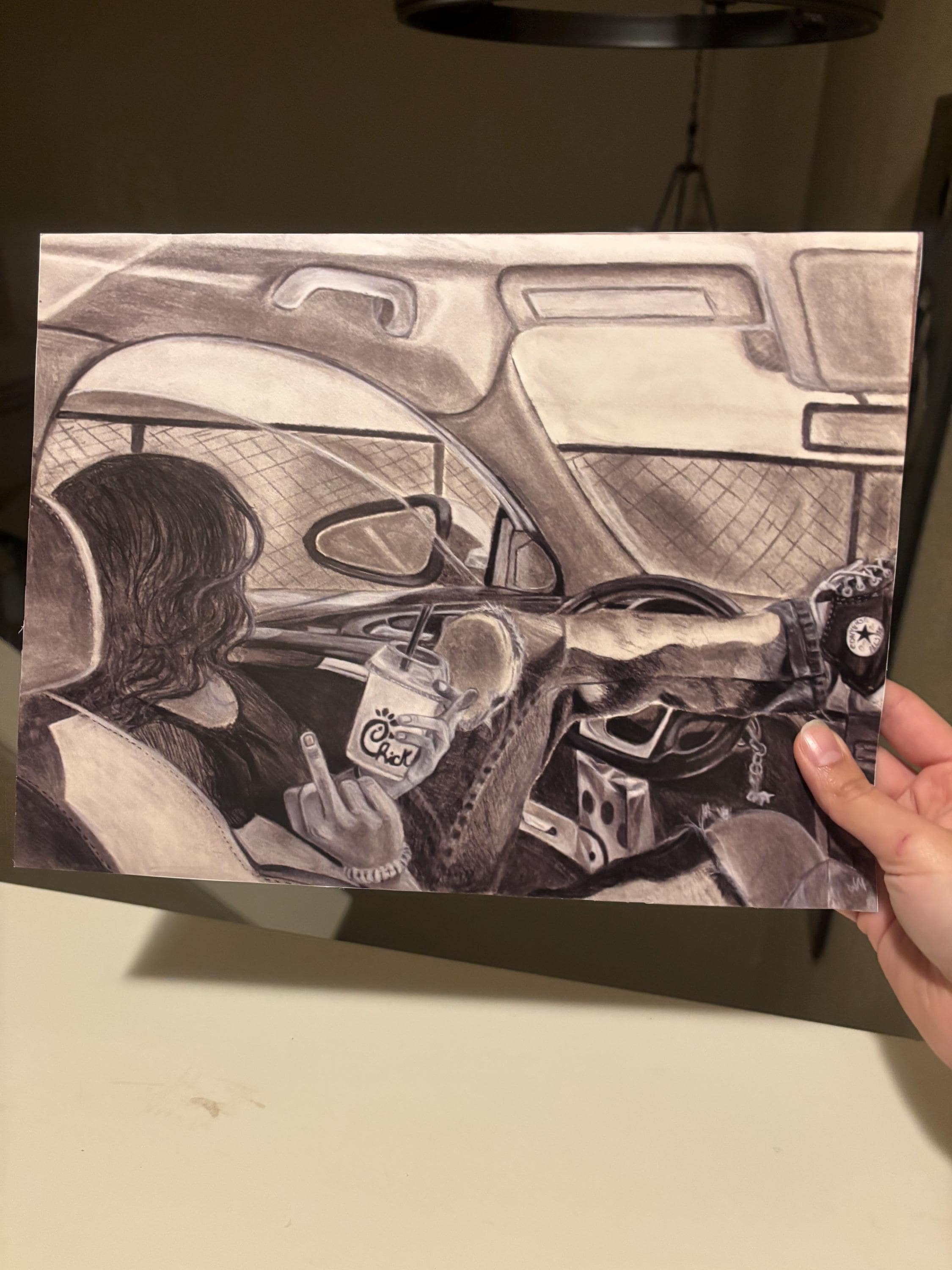 “Coloring Outside the Line” | Charcoal Drawing Art Print