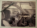 “Coloring Outside the Line” | Charcoal Drawing Art Print