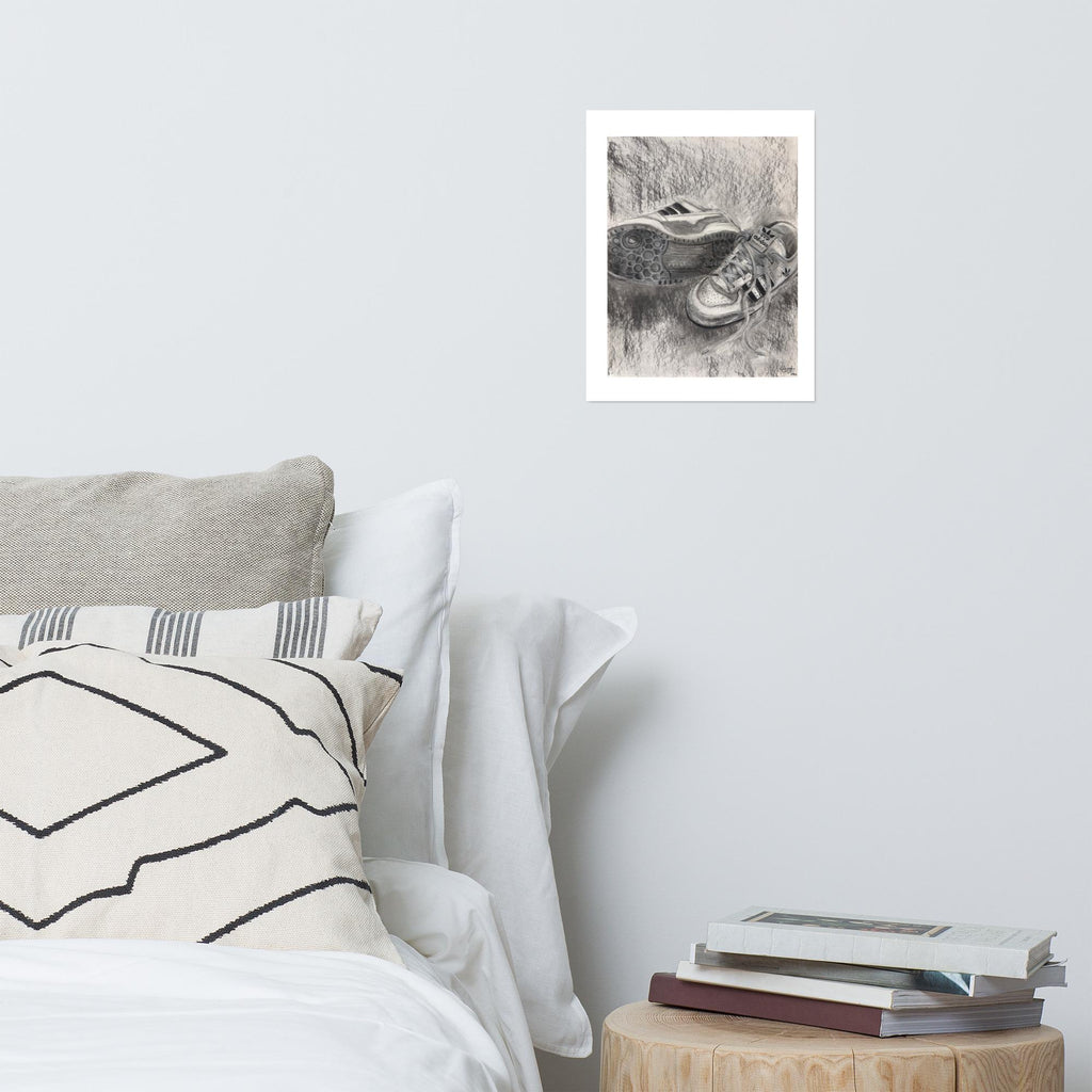 Charcoal Sneaker Art Print | Adidas Samba Sneaker Poster