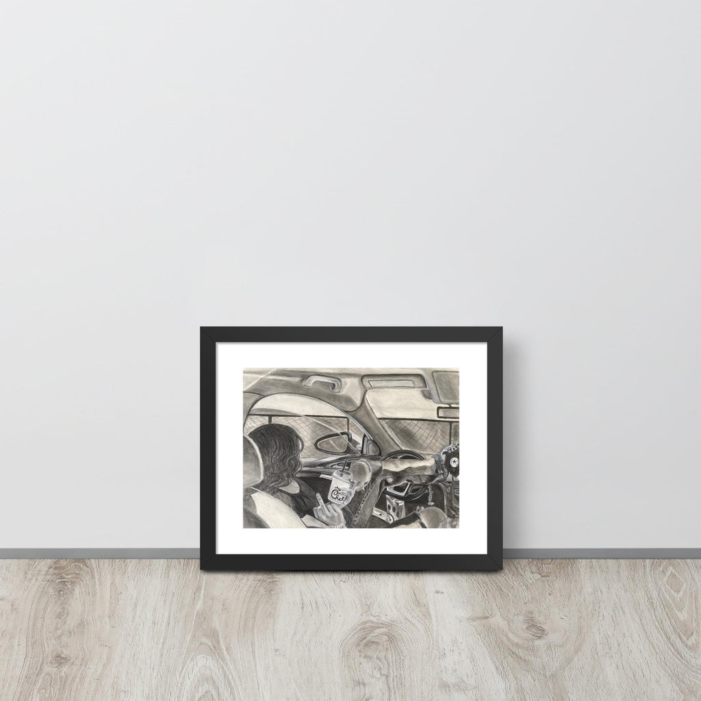 “Coloring Outside the Line” Charcoal Drawing | Framed