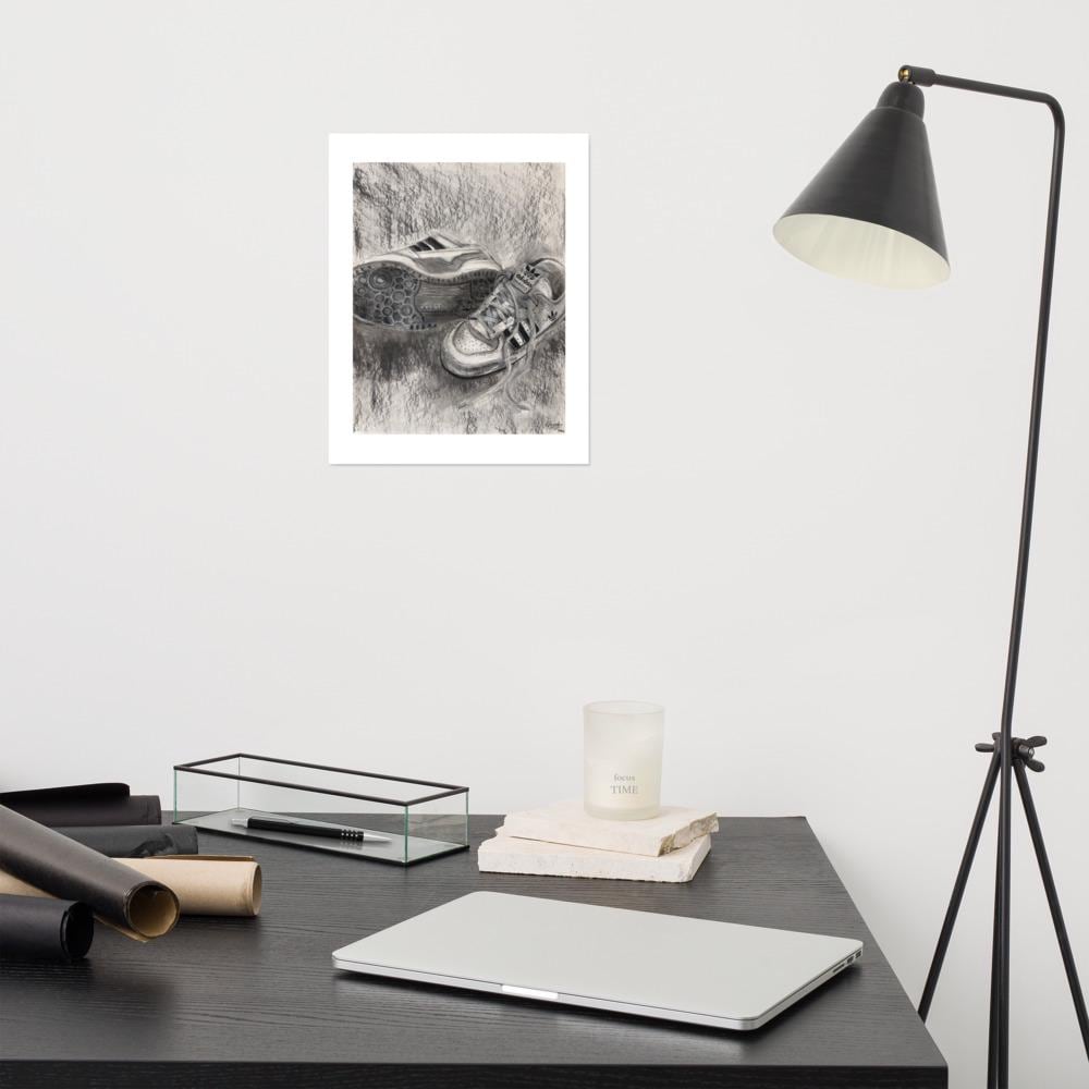 Charcoal Sneaker Art Print | Adidas Samba Sneaker Poster
