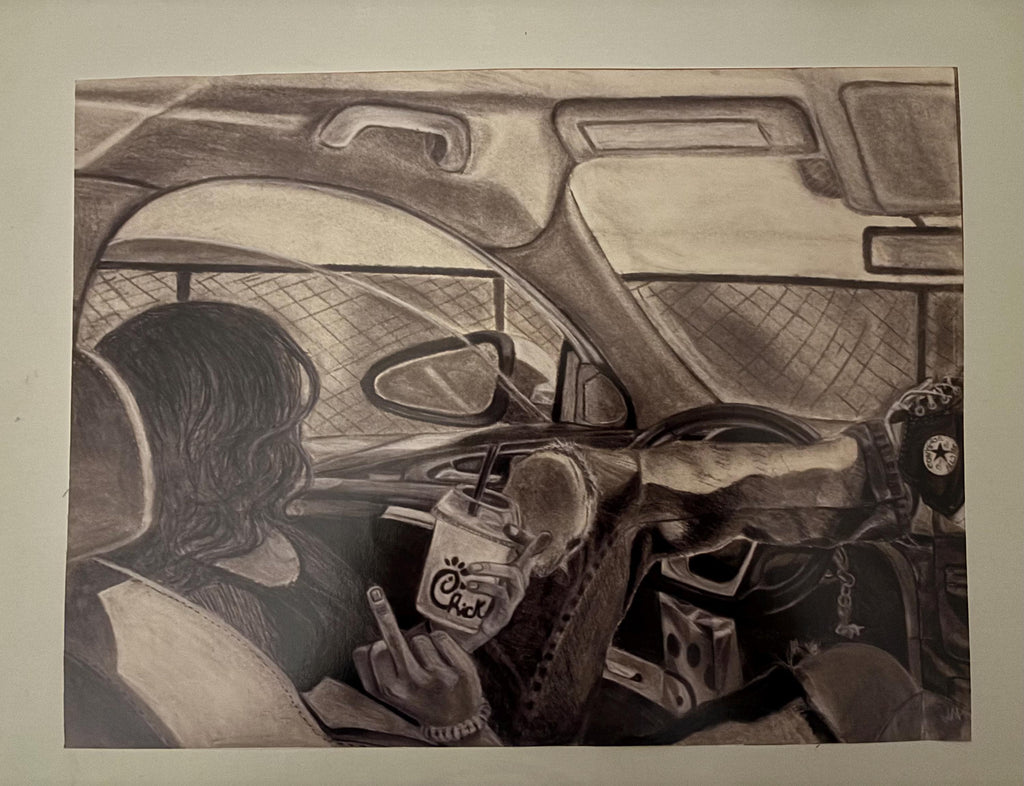 “Coloring Outside the Line” | Charcoal Drawing Art Print