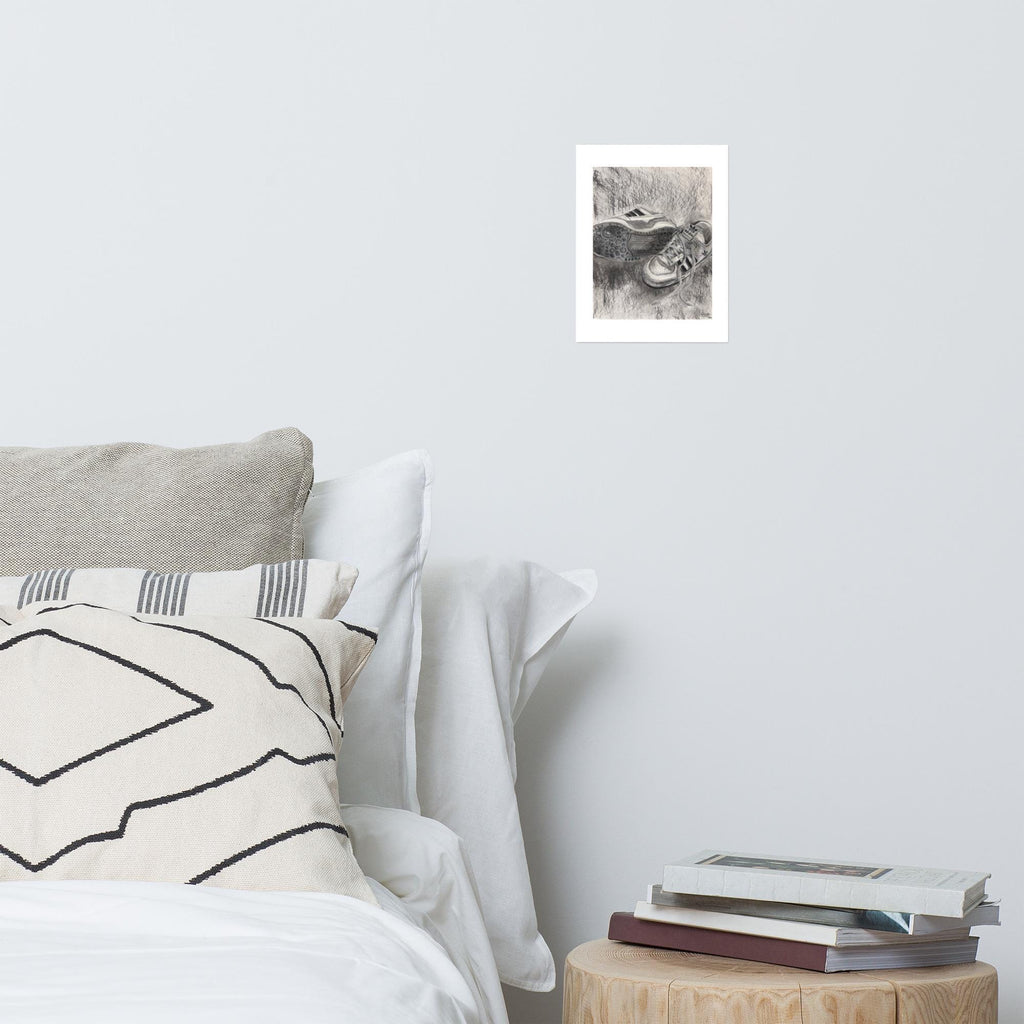 Charcoal Sneaker Art Print | Adidas Samba Sneaker Poster